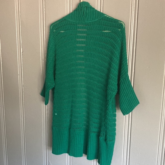 2XHP Brand NWOT Stunning Emerald Green Knit Long Duster Style Sweater OS - Picture 6 of 12